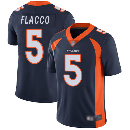 Men Denver Broncos 5 Joe Flacco Navy Blue Alternate Vapor Untouchable Limited Player Football NFL Jersey